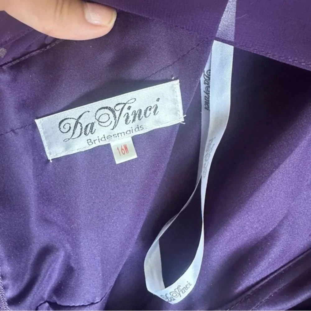 DaVinci Bridesmaids | Eggplant Purple Formal Gown Style# 60385 Dress | Size 16 - Picture 11 of 16